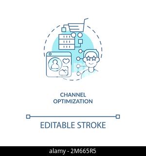 Channel optimization turquoise concept icon Stock Vector