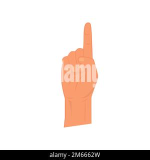 Hand pointing. Index finger touches on screen or shows something. Icon vector illustration eps 10 Stock Vector