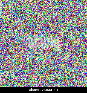 Seamless pixelated tv noise texture. Color television signal noise grain. Screen interferences and glitches. Grunge vector  Stock Vector