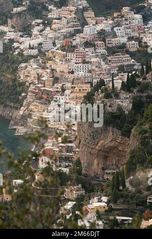 Positano is a cliffside village on southern Italy's Amalfi Coast Stock Photo