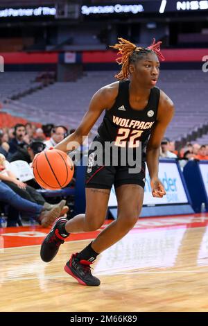 North Carolina State guard Saniya Rivers drives up court during an NCAA ...