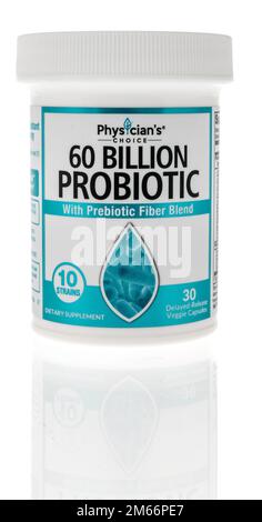 Winneconne, WI - 5 December 2022: A package of Physicians choice 60 billion probiotic on an isolated background. Stock Photo