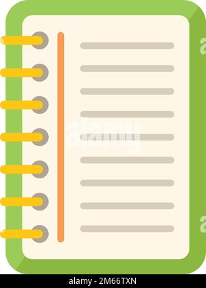 Portable notebook icon flat vector. Paper hand. Letter text isolated Stock Vector