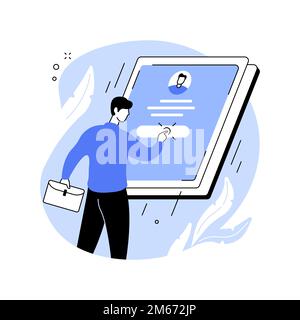 Apply for jobs abstract concept vector illustration. Job application button, HR service website, menu bar, hiring, start career, company webpage, appl Stock Vector