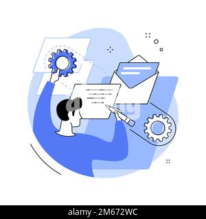 Resume writing service abstract concept vector illustration. Copywriting service, CV online, professional help writing resume, cover letter, candidate Stock Vector