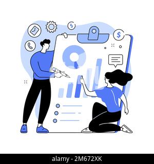 Business strategy abstract concept vector illustration. Business goals and plan, company achievement, market competitive position, decision making, pe Stock Vector