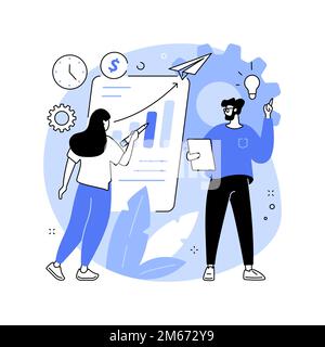 Business idea abstract concept vector illustration. Business plan, small business launcher, innovative development, creating new ideas, become a marke Stock Vector