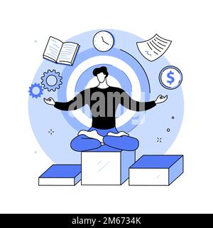 Self management abstract concept vector illustration. Personal management, self-regulation learning, self-organization course, auto motivation, produc Stock Vector