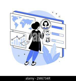 Business intelligence dashboard abstract concept vector illustration. Business analytics tool, information management tool, track KPI metrics, perform Stock Vector