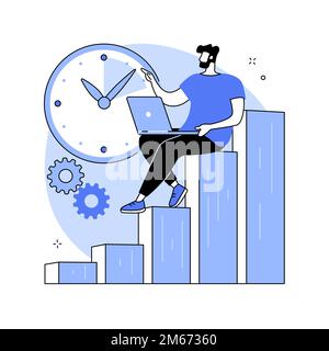 Productivity abstract concept vector illustration. Employee performance measurement, efficiency of production, productivity software, effective manage Stock Vector