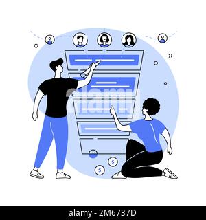 Sales funnel management abstract concept vector illustration. Product management, customer journey representation, sales funnel stages, marketing soft Stock Vector