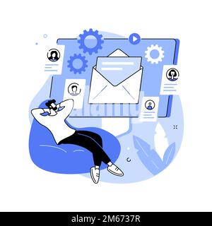 Marketing automation system abstract concept vector illustration. Open source automation, crm system, marketing software, automated advertise message, Stock Vector
