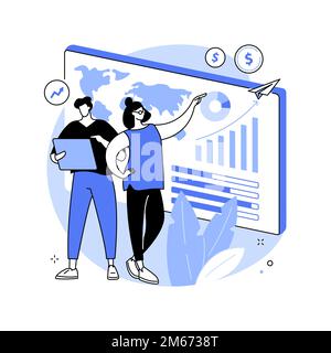 Business statistics abstract concept vector illustration. Financial report, company performance analysis, data collection, decision making, marketing Stock Vector