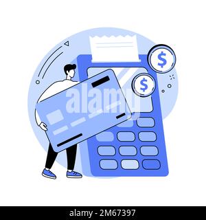 Payment processing abstract concept vector illustration. Easy payment systems, digital payment service, automated transaction, bank operations, custom Stock Vector