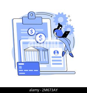 Bank account abstract concept vector illustration. Personal bank account, savings deposit, online banking, credit card details, opening service, corpo Stock Vector