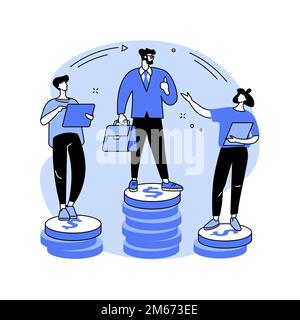 Income inequality abstract concept vector illustration. Country income distribution, financial gender discrimination, social economic inequality, gini Stock Vector