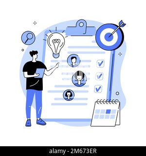 Project management abstract concept vector illustration. Business analysis, planning process, project management software, waterfall method, agile met Stock Vector