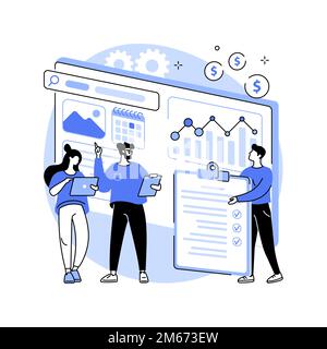 Workflow abstract concept vector illustration. Development team workflow, business process efficiency, working activity pattern, project management, p Stock Vector