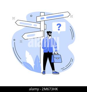 Decision making abstract concept vector illustration. Problem solving skill, leadership, decision-making framework, tree analysis, rational approach, Stock Vector