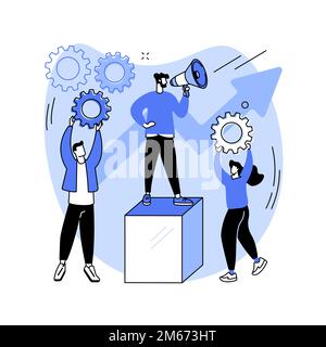 Leadership abstract concept vector illustration. Business leadership, managing skills, leader training plan, coaching, personal quality, attitude deve Stock Vector