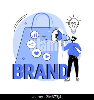 Brand awareness abstract concept vector illustration. Advertising management, brand management, strategy development, product research result, marketi Stock Vector