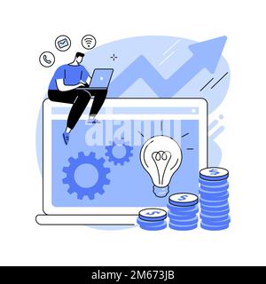 Online business abstract concept vector illustration. Business opportunity, online startup, ecommerce platform, internet marketing, social media sales Stock Vector