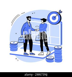 Affiliate marketing abstract concept vector illustration. Target affiliate program, digital marketing tool, internet promotion strategy, online sales Stock Vector