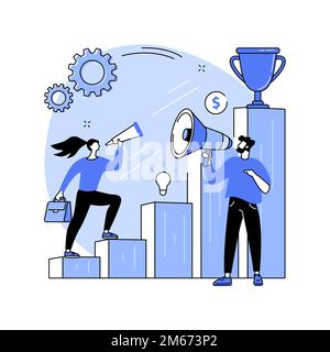 Business coaching abstract concept vector illustration. Coaching service, business consultancy, mentoring, management training, goal achievement, succ Stock Vector