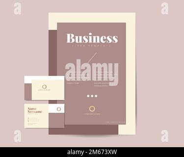 Corporate flyer and name card template vectors Stock Vector