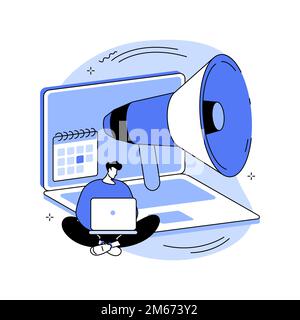 Regular blog posts abstract concept vector illustration. Content marketing service, digital agency website, UI element, navigation menu, blog post pro Stock Vector