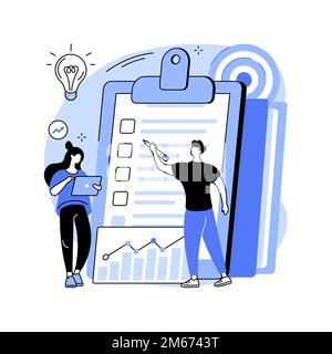 Project planning abstract concept vector illustration. Project plan creation, schedule management, business analysis, vision and scope, timeline and t Stock Vector