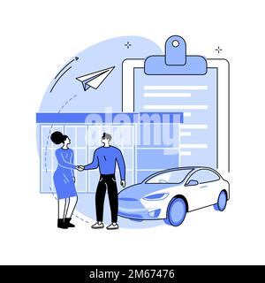 Dealership abstract concept vector illustration. Authorized dealer, official goods distribution, regional dealership, permission to sell, retail busin Stock Vector
