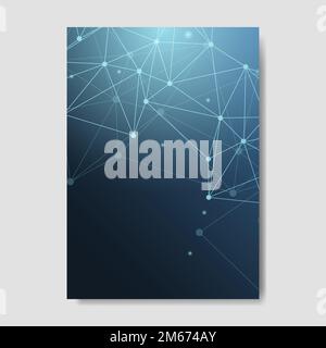 Blue neural texture abstract vector Stock Vector