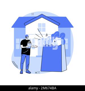 Grocery delivery service abstract concept vector illustration. Local stores delivery, online grocery shopping order, safety food service, stay home, s Stock Vector