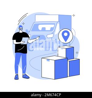 No-contact pick up and delivery abstract concept vector illustration. virus safe delivery, protected transport service, COVID-19 business tranformatio Stock Vector