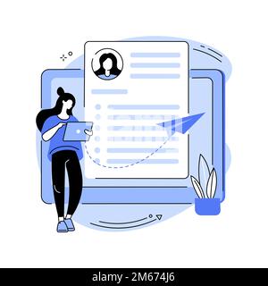 Send your CV abstract concept vector illustration. Hiring, send your CV online, headhunting company, HR service, human resources, apply now, corporate Stock Vector