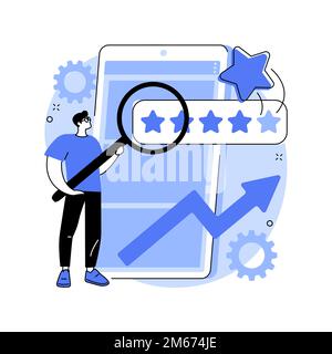 Online reputation management abstract concept vector illustration. Online reputation management, positive image, digital representation, brand recogni Stock Vector