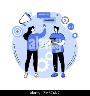 Relationship marketing abstract concept vector illustration. Customer relationship strategy, focus on consumer loyalty, brand interaction and long-ter Stock Vector