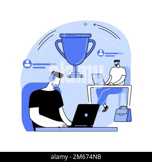 Office esport competition abstract concept vector illustration. Video game tournament, office fun, team competition, best player, battle arena, intern Stock Vector