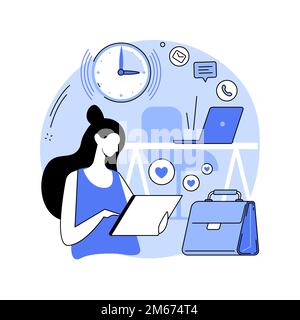 Procrastination abstract concept vector illustration. Unprofitable time spending, useless pastime, bored in office, avoidance of working, lack of moti Stock Vector