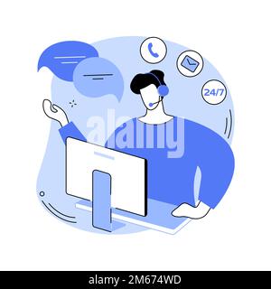 Call center abstract concept vector illustration. Handling call system, virtual help center, customer service point, product support, market research Stock Vector