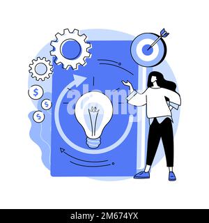 Project life cycle abstract concept vector illustration. Successful project management, stages of project completion, task assignment, business case, Stock Vector