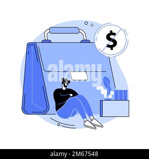 Unemployment abstract concept vector illustration. Temporary unemployment rate, problem finding work, economic crisis statistics, job search process, Stock Vector