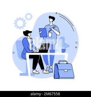 Internship abstract concept vector illustration. Paid internship opportunity, professional growth, recent college graduate job, find first working pla Stock Vector