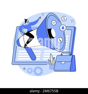 Job alert abstract concept vector illustration. Job notification, career alert, work opportunity information, online application status, digital hr, h Stock Vector