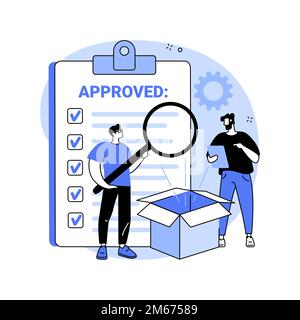 Product quality abstract concept vector illustration. Product inspection and control, reliable producer, quality management, customer satisfaction, ma Stock Vector
