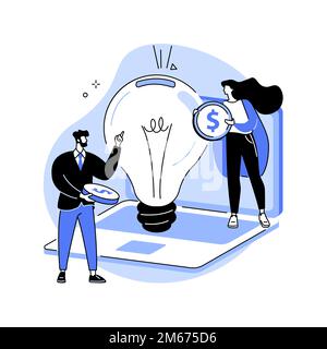 Crowdfunding abstract concept vector illustration. Crowdsourcing project, alternative financing, raise money in internet, fundraising platform, collec Stock Vector