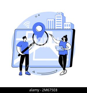 Local search optimization abstract concept vector illustration. Local SEO, geographical optimization, search engine targeting, narrow audience, target Stock Vector