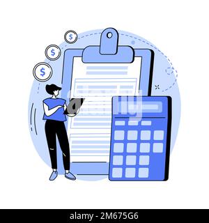 Doing your taxes abstract concept vector illustration. Personal income, refinance your debt, loan insurance, budget calculator, business accountant, f Stock Vector