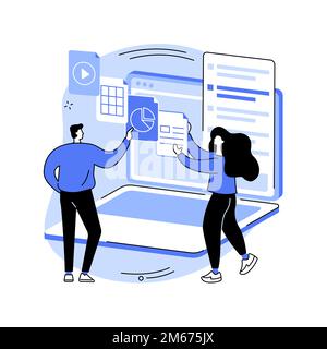 Document management soft abstract concept vector illustration. Document flow app, compound docs, cloud-based DMS, platform for sharing files online. m Stock Vector